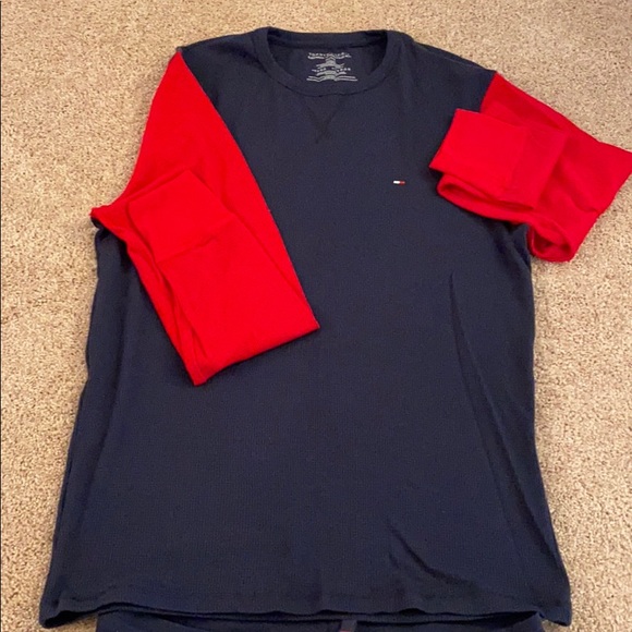 NWOT Tommy Hilfiger red/blue lounge set - Picture 2 of 7